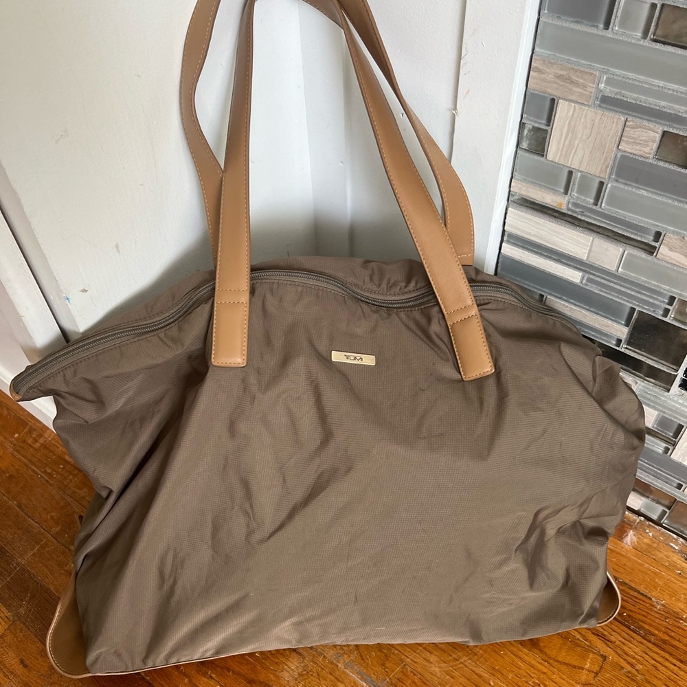 Tumi Nylon Tote with Leather Trim